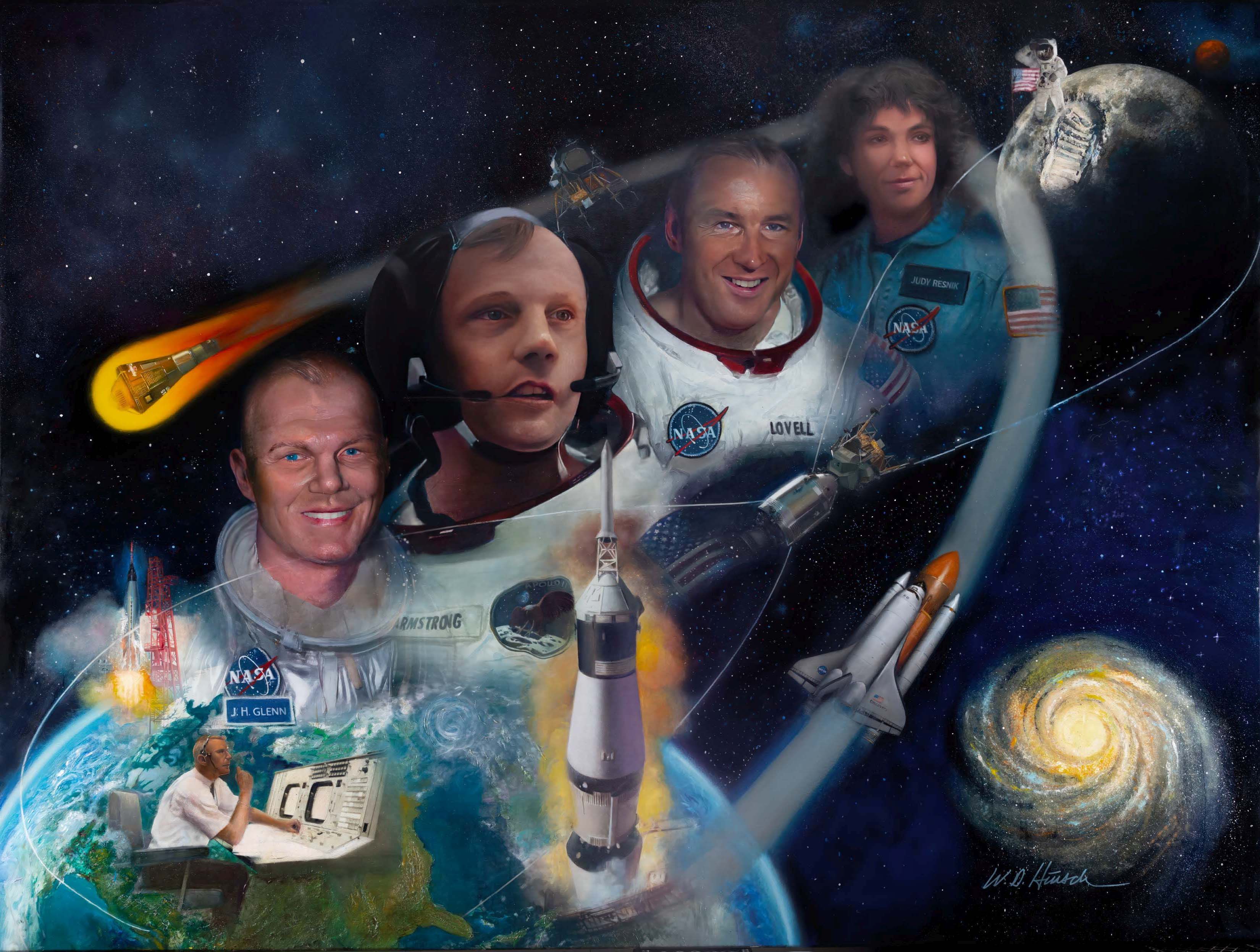 Ohioans In Space - Completed Painting | Ohio Statehouse