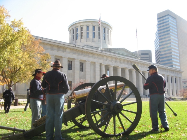 Veterans Parade cannon firing