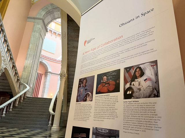 Ohioans in Space Exhibit in South Hallway