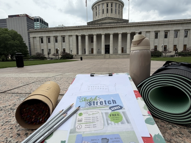 The 'Sketch and Stretch' series will be held at the Ohio Statehouse this June.